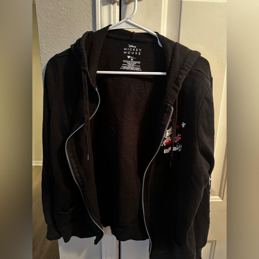 Disney Black Mickey & Minnie Zip-Up Hoodie